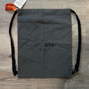 NWT Hard Rock Cafe canvas backpack 13.5” x 17” drawstring